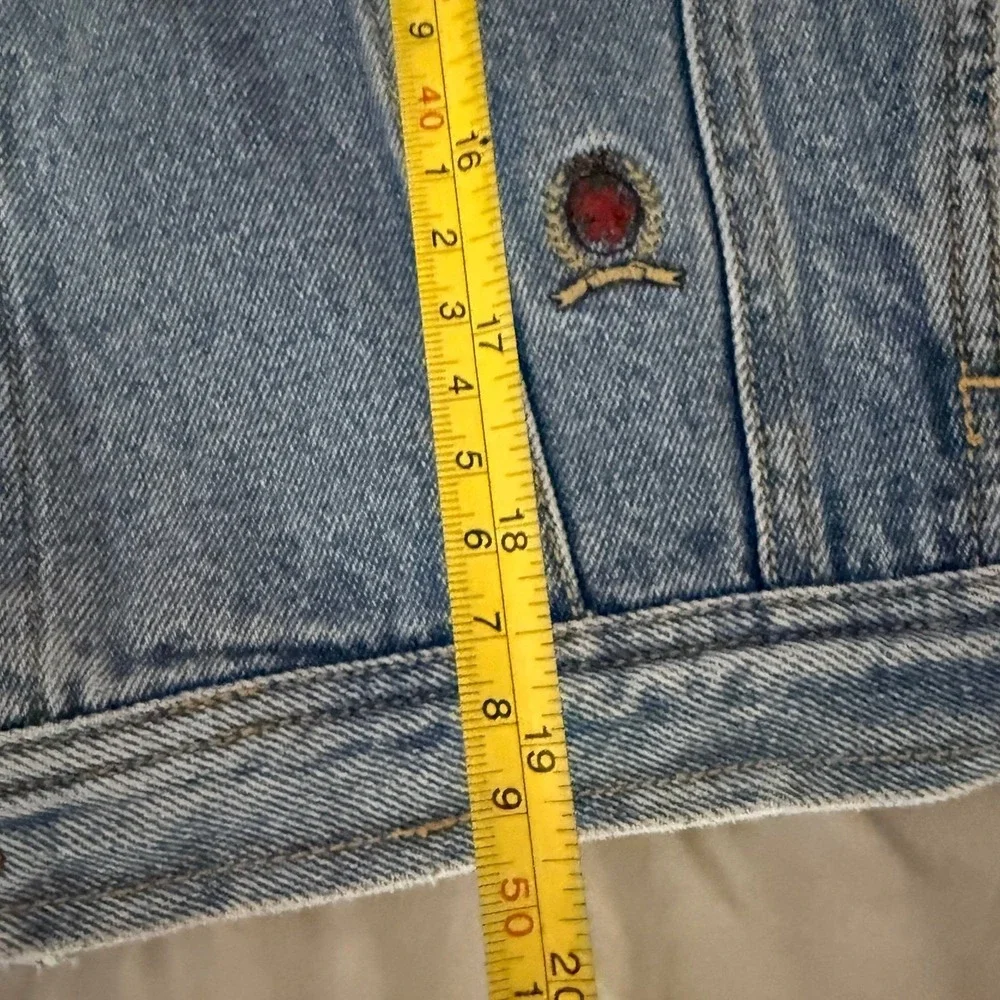 VTG 90s Tommy Hilfiger Trucker Jacket Men L Collar Casual Retro Denim Chore Y2K